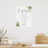 Bloemig Groen Verlovingsfeest Welkomstbord Poster (Keuken)