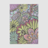 Bloemig handgetekend whimsisch pastel botanisch pa tissuepapier (Voorkant)