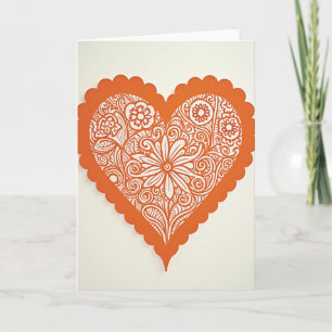 Bloemig Hart Ontwerp Liefdeskaart Kaart