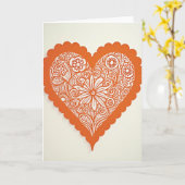Bloemig Hart Ontwerp Liefdeskaart Kaart (Gele Bloem)