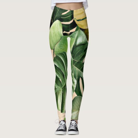 Bloemig/Hawaiaans/Tropisch blad Leggings (Voorkant)
