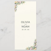 Bloemig huwelijksmenu - boho-stijl menu (Achterkant)