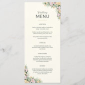 Bloemig huwelijksmenu - boho-stijl menu (Voorkant)