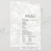Bloemig Huwelijksmenu Menu (Voorkant / Achterkant)