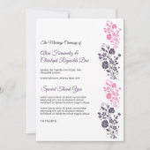 Bloemig Huwelijksventilator Programmasjabloon Kaart (Voorkant)