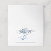 Bloemig Iets Blauw Bruids Bruiloft Tafel Nummer Plaatskaartje (Buitenkant ongevouwen)