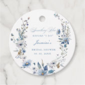 Bloemig iets blauw voor ik trouw Bruidsfeest Bedankjes Labels (Voorkant)