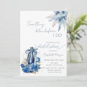 Bloemig iets blauwe strik wijnfles rozen kaart (Staand voorkant)