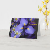 Bloemig, Iris en Mini Daisy, Gelukkig jubileum Kaart (Gele Bloem)