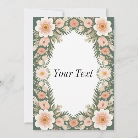 Bloemig kaderontwerp  kaart (Voorkant)