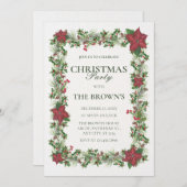  bloemig kerstfeest kaart (Voorkant / Achterkant)