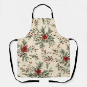 Bloemig Kerstontwerp Schort (Voorkant)