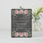 BLOEMIG KRIJTBORD BRUILOFT INSERT KAART (Staand voorkant)