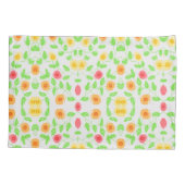 Bloemig kussen Hoesjes in geel rood en Sinaasappel Kussensloop (Achterkant)