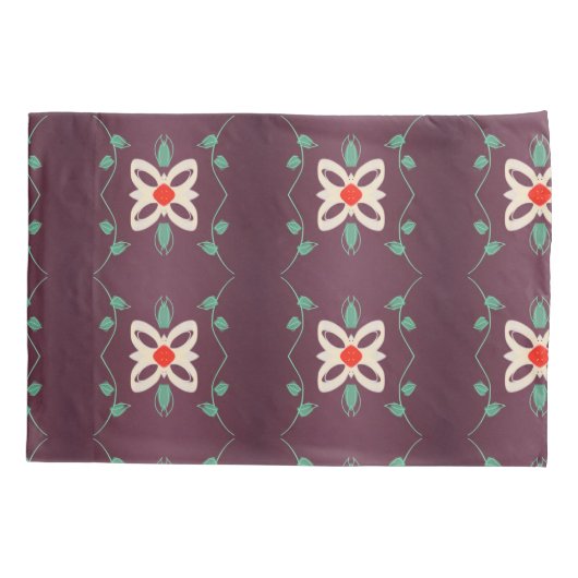 Bloemig kussen Hoesjes in pruimenwit en groen Kussensloop (Achterkant)