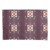 Bloemig kussen Hoesjes in pruimenwit en groen Kussensloop (Voorkant)