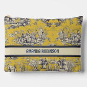  bloemig lakgeel toile de jouy monogram etui (Voorkant)