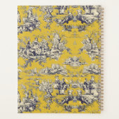  bloemig lakgeel toile de jouy monogram planner (Achterkant)