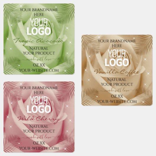 Bloemig Licht Rood Bruin Groen Productlabels Logo Labels (Groep)