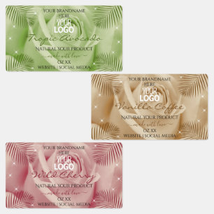 Bloemig Licht Rood Bruin Groen Productlabels Logo Labels
