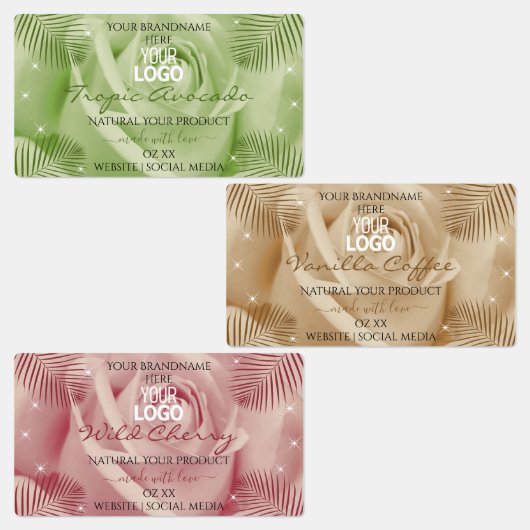 Bloemig Licht Rood Bruin Groen Productlabels Logo Labels (Groep)