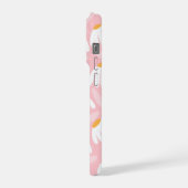 Bloemig Madeliefjes Patroon Roze & Wit iPhone Hoesje (Linkerkant)