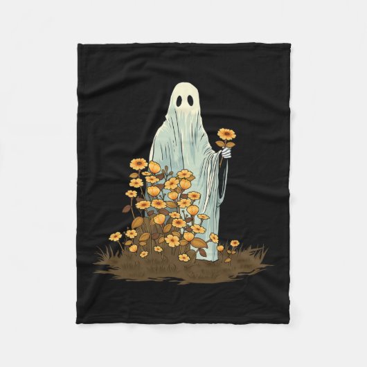 Bloemig Malse Halloween Verschijning Spooky Gotisc Fleece Deken (Voorkant)