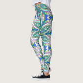 Bloemig Mandala-ontwerp, levendige pastelkleuren Leggings (Links)