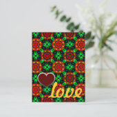 Bloemig modern boho elegant abstract patroon #504 briefkaart (Staand voorkant)