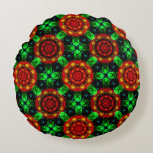 Bloemig modern boho elegant abstract patroon #504 rond kussen