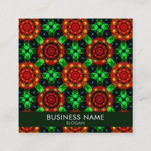 Bloemig modern boho elegant abstract patroon #504 vierkante visitekaartje