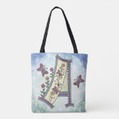 bloemig Monogram A Tote Bag (Achterkant)