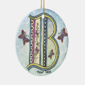 bloemig Monogram B Keramisch Ornament (Rechts)