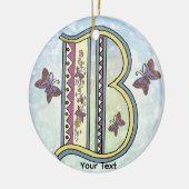 bloemig Monogram B Keramisch Ornament (Links)
