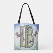 bloemig Monogram B Tote Bag (Achterkant)