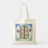 bloemig Monogram B Tote Bag (Achterkant)