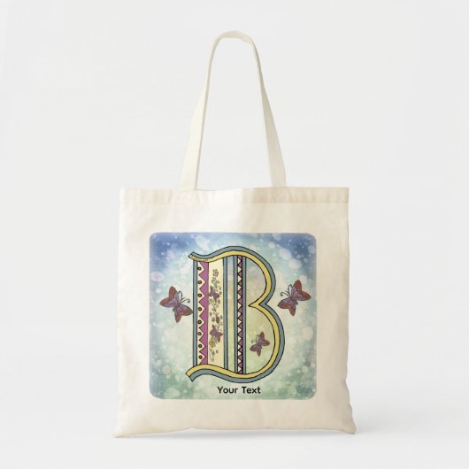 bloemig Monogram B Tote Bag (Voorkant)