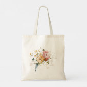 Bloemig Monogram Bruidsmeisje Bachelorette Feest C Tote Bag (Achterkant)