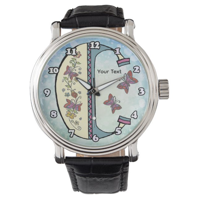 bloemig Monogram C Horloge (Voorkant)