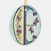 bloemig Monogram C Keramisch Ornament (Rechts)