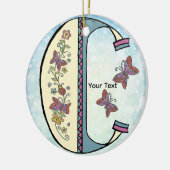 bloemig Monogram C Keramisch Ornament (Links)