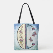 bloemig Monogram C Tote Bag (Achterkant)