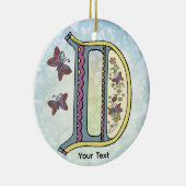 bloemig Monogram D Keramisch Ornament (Rechts)