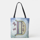 bloemig Monogram D Tote Bag (Achterkant)