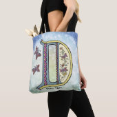 bloemig Monogram D Tote Bag (Dichtbij)