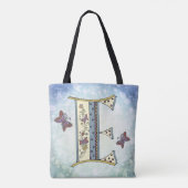 bloemig Monogram E Tote Bag (Achterkant)