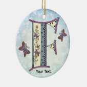 bloemig Monogram F Keramisch Ornament (Rechts)