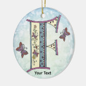 bloemig Monogram F Keramisch Ornament (Links)