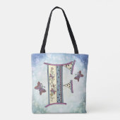 bloemig Monogram F Tote Bag (Achterkant)