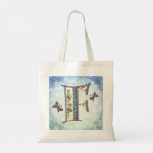 bloemig Monogram F Tote Bag (Achterkant)